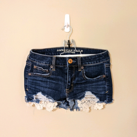 American Eagle Outfitters Pants - American Eagle Jean Shorts w/ Lace & Rips
